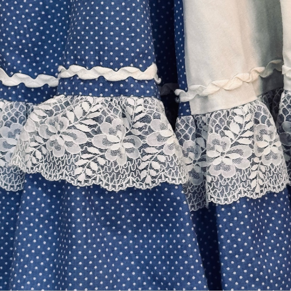 Rockmount Ranch Wear Vintage 70s Puff Sleeve Top Circle Skirt Square Dance Dress - Picture 8 of 8